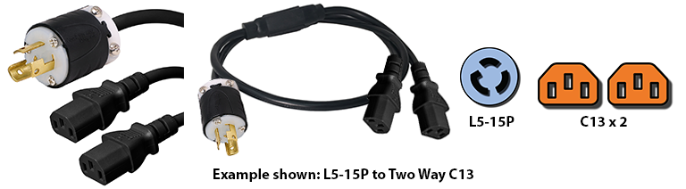 l6-20p to c13 power cord splitter